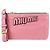 Miu Miu Logo Chain Clutch aus Shearling Pink