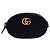 Cintura Gucci GG Marmont in velluto matelassé decorata Nero