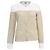 Cardigan Chanel in maglia bianco e oro a righe D'oro