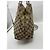 Borsa Tote Gucci Abbey Monogram Canvas Bamboo Marrone Monogramma - vista 3