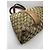 Borsa Tote Gucci Abbey Monogram Canvas Bamboo Marrone Monogramma - vista 8