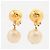 Pendientes de aro Chanel CC Ball Drop de metal con perlas artificiales y cristales medium Dorado - vista 3
