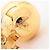 Pendientes de aro Chanel CC Ball Drop de metal con perlas artificiales y cristales medium Dorado - vista 5