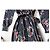 Justine Sézane langes Seidenkleid - Schwarz mit Blumenprints Pink Mehrfarben Grün - Ansicht 4