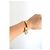 Hermès bracciale modello Charm Mall in metallo dorato con profilo in lucertola camel D'oro - vista 6