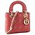Autre Marque DIOR - Borsa a tracolla Lady Dior mini in pelle cannage rossa Rosso - vista 2