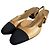 Chanel Two-Tone Slingback Pumps Black Beige