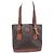 Céline Borsa tote Celine in tela rivestita marrone e pelle marrone