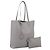 Autre Marque SAINT LAURENT Tote Bag Leder Grau Goldfarben