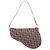 Christian Dior Trotter Canvas Saddle Pouch Brown Gold Tone - vista 3