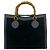 Bamboo Borsa Gucci Vintage in pelle scamosciata e bambù Nero - vista 3
