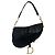 Christian Dior Saddle Logo Leder Semi-One Shoulder Bag Schwarz
