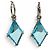 Boucles d'oreilles Prada Bluegrass avec plaque logo triangle Bleu - vue 4