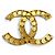 Spilla strass Chanel P22A Médie d'Art Collection D'oro - vista 3