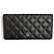 Timeless Cartera larga Chanel de piel de cordero negra Negro