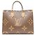 Bolso de hombro Louis Vuitton Giant Monogram Reverse OnTheGo MM Castaño