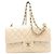 Borsa a tracolla Chanel in pelle caviar grigio chiaro Marrone