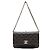 Borsa a tracolla portafoglio Chanel Classic Caviar con catena parzialmente decorata con strass Nero