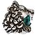 Anello Gucci Lion Head in vetro e cristalli Argento Verde - vista 4