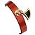Bulgari Bracciale Bvlgari B.zero1 in pelle rossa con ciondolo in smalto nero Rosso