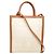 Céline Celine Vertical Cabas Small Tote Bag Marron Écru - vue 2