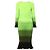 Autre Marque AGR Vestido Midi de Punto Ombré Negro Verde