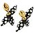 Louis Vuitton LV x YK Infinity Dot Boucles d'Oreilles Louisette Earrings Schwarz Weiß Golden