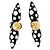 Louis Vuitton LV x YK Infinity Dot Boucles d'Oreilles Louisette Earrings Schwarz Weiß Golden - Ansicht 3