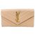 Cartera bi-fold de piel beige Yves Saint Laurent