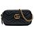 Gucci Mini GG Marmont in pelle matelassé nera, borsa a tracolla con tripla zip Nero