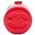 Chanel Red CC gesteppte Lammleder Round Vanity Case mit Griff und Kette Rot - Ansicht 3