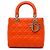 Autre Marque Dior Orange Medium Lambskin Cannage Lady Dior Arancione