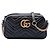 Gucci Borsa a tracolla Small GG Marmont Matelassé in pelle di vitello nera Nero