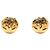 Chanel Gold CC Vergoldete Runde Clip-On Ohrringe Golden