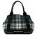 Balenciaga Cabas S in lana a quadri verde e blu navy Verde scuro