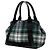 Balenciaga Cabas S in lana a quadri verde e blu navy Verde scuro - vista 2
