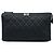 Chanel Black Quilted Caviar Boy O Case Zip Clutch Schwarz