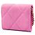 Portamonete Chanel 19 Flap in denim matelassé rosa con catena - vista 2