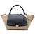 Céline Celine Beige Medium Trapeze Satchel aus bicolor Kalbsleder und Wildleder
