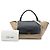 Céline Celine Beige Medium Trapeze Satchel aus bicolor Kalbsleder und Wildleder - Ansicht 7