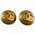 Chanel Gold CC Vergoldete Runde Clip-On Ohrringe Golden
