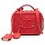 Chanel Red Small Caviar CC Filigree Vanity Case Rouge