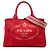 Prada Sac Tote Small Canvas Canapa Logo Rouge