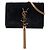 Autre Marque Saint Laurent Black Small Suede Monogram Kate Tassel Crossbody Nero