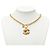 Colar com pingente acolchoado Chanel Gold CC banhado a ouro Dourado - vista 6