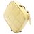 Chanel Yellow CC Quilted Lambskin Diamond Clutch mit Kette Gelb - Ansicht 2