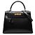 Hermès Black Box Calf Kelly Sellier 28 Negro