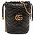 Borsa secchiello Gucci GG Marmont in pelle di vitello matelassé nera, piccola Nero
