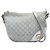 Gucci Silver Medium GG Canvas New Britt Half Moon Crossbody Plata