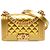 Chanel Gold Small Quilted Metallic Patent Boy Flap Golden